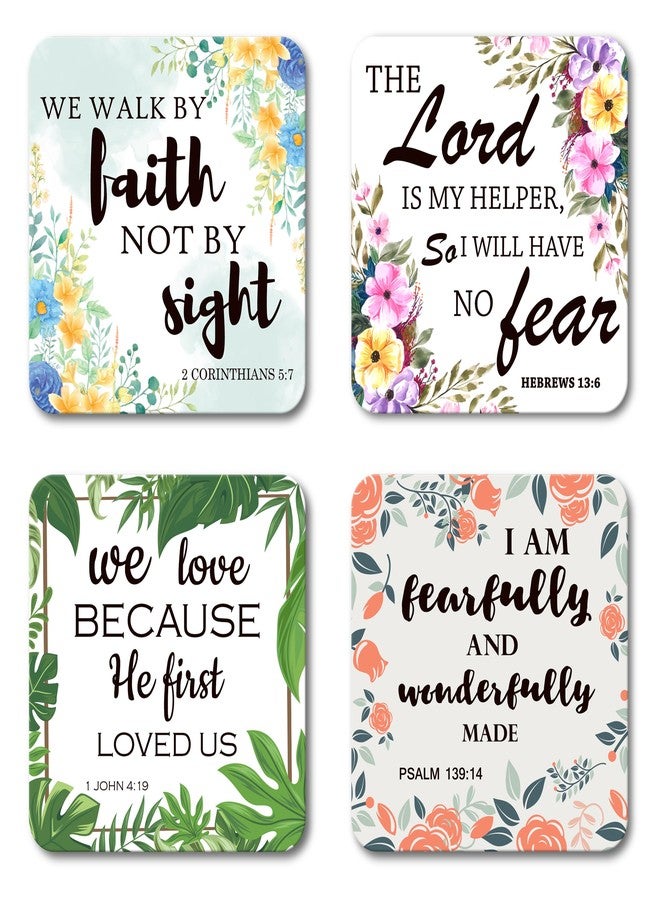 AR Creative We Walk by Faith - Bible Verse Fridge Magnet for Home Decoration, Bible Quotes MDF Wooden Fridge Magnet, Bible Verse, Home, Office Decor (3.5 inch x 3.5 inch) Set of 4 - Image 1